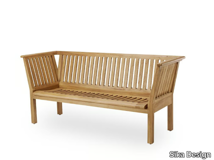 ST. CATHERINE - Teak bench with back _ Sika Design