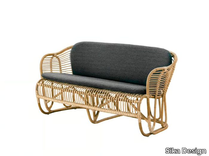 SWING - Wicker and fabric small sofa _ Sika Design