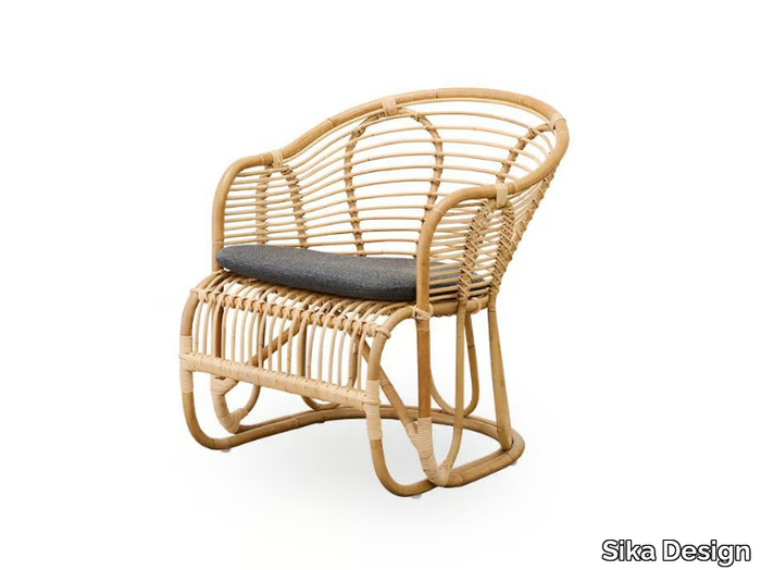 SWING - Rattan easy chair with integrated cushion _ Sika Design