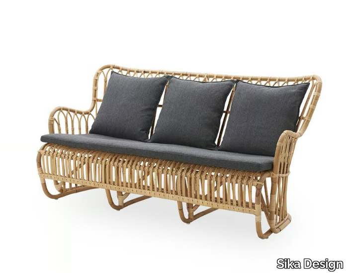 TULIP - 3 seater rattan sofa _ Sika Design