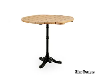 LYON - Round teak and cast iron garden table _ Sika Design