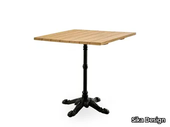 LYON - Square teak and cast iron table _ Sika Design