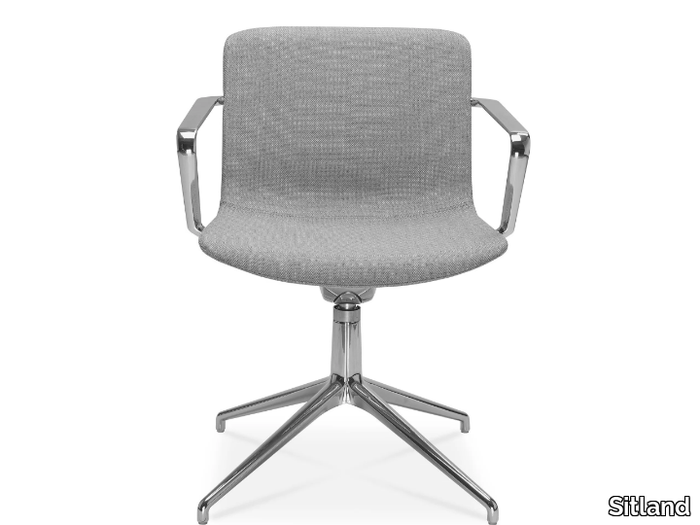 MILOS LIFE - Swivel with 4-spoke base fabric chair with armrests _ Sitland