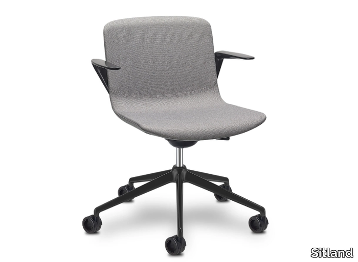 MILOS LIFE - Swivel fabric chair with armrests with 5-spoke base _ Sitland