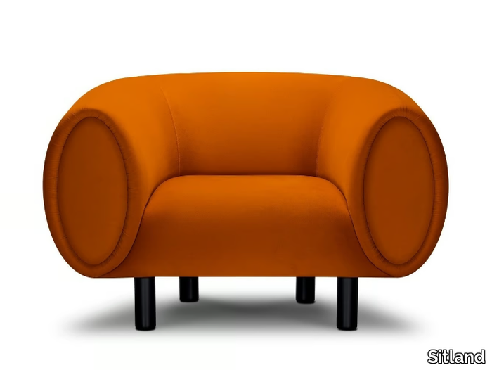 TOBI - Polyester armchair with armrests _ Sitland