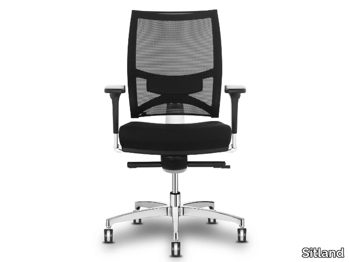 TEAM STRIKE - Mesh office chair with armrests with 5-Spoke base _ Sitland