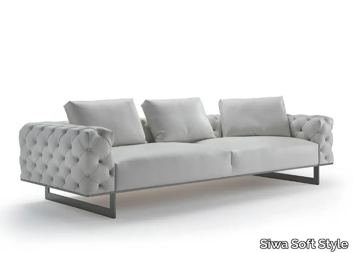 CHARACTER - Tufted 3 seater leather sofa _ Siwa Soft Style