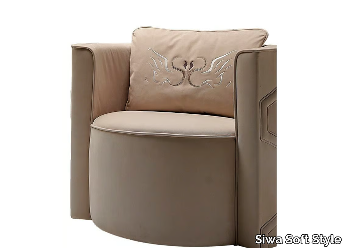 DIAMOND CLUB - Leather armchair with armrests _ Siwa Soft Style