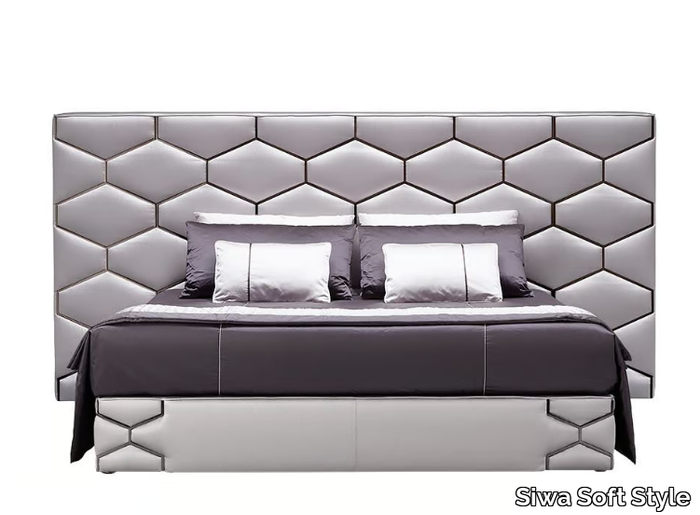 DIAMOND - Double bed with upholstered headboard _ Siwa Soft Style