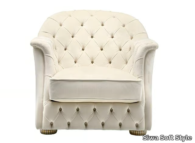 SORAYA - Tufted fabric armchair with armrests _ Siwa Soft Style