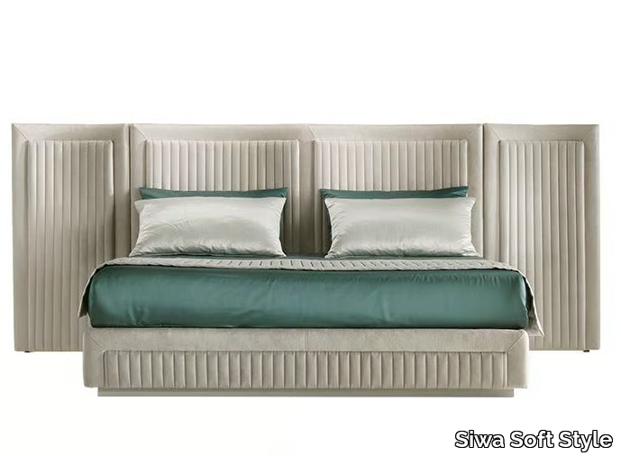 SHELL - Fabric double bed with upholstered headboard _ Siwa Soft Style