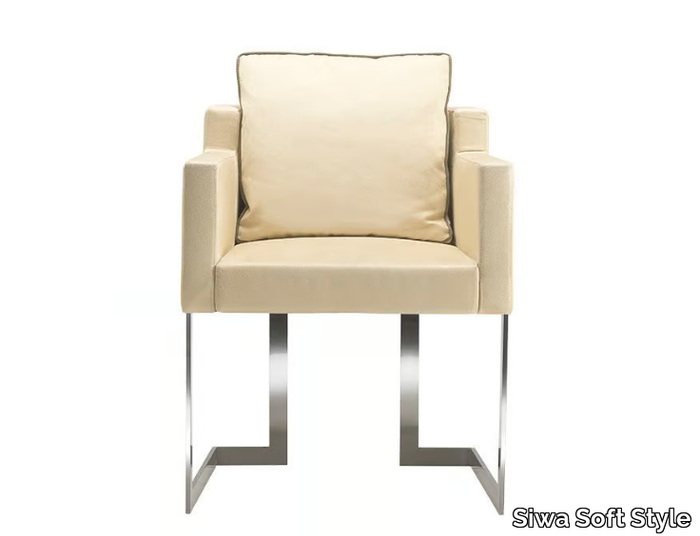 VERTIGO - Leather chair with armrests _ Siwa Soft Style