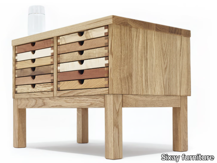 SIXTEMATIC - Wooden bedside table with drawers _ Sixay furniture