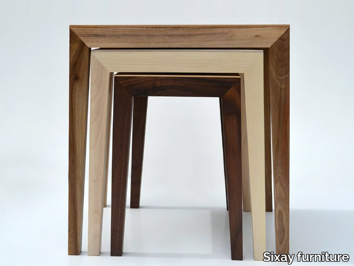 THEO TABLE - Low stackable square solid wood coffee table _ Sixay furniture