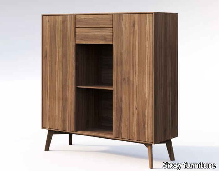 FINN - Wooden highboard with doors with drawers _ Sixay furniture