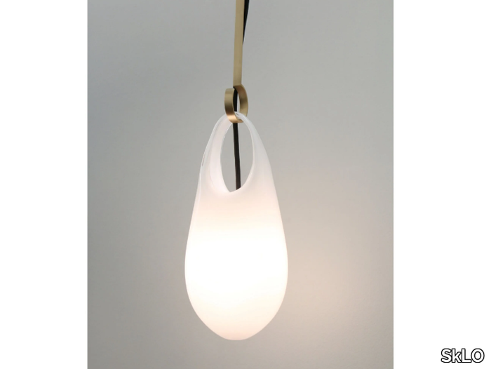 HOLD - LED blown glass and brass pendant lamp _ SkLO