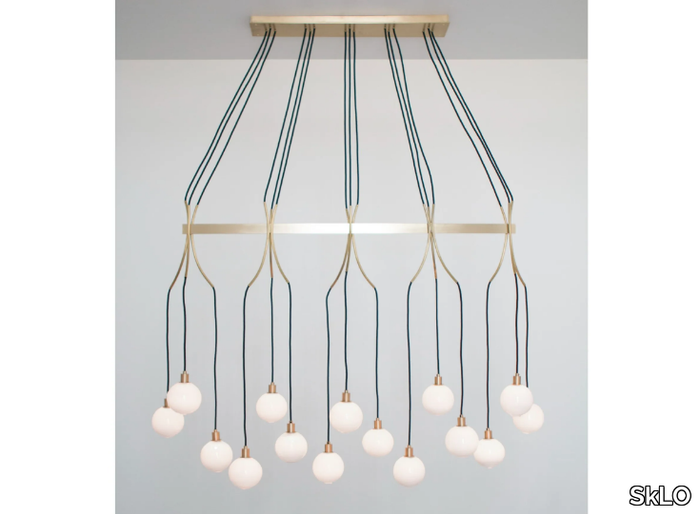 DRAPE SKIRT 18 - LED glass and brass pendant lamp _ SkLO