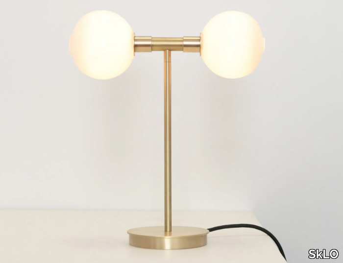 STEM 2X - LED blown glass and brass table lamp _ SkLO