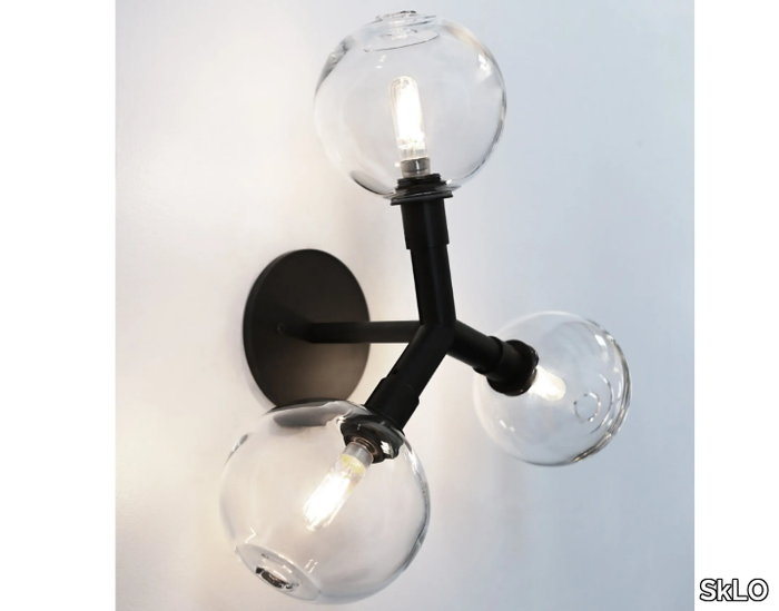 STEM 3X - Blown glass wall lamp / ceiling lamp _ SkLO