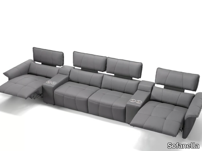 ADRIA KINO - Recliner 4 seater leather sofa _ Sofanella