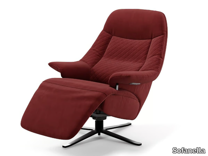 GRENADA - Swivel fabric armchair with 4-spoke base with armrests _ Sofanella