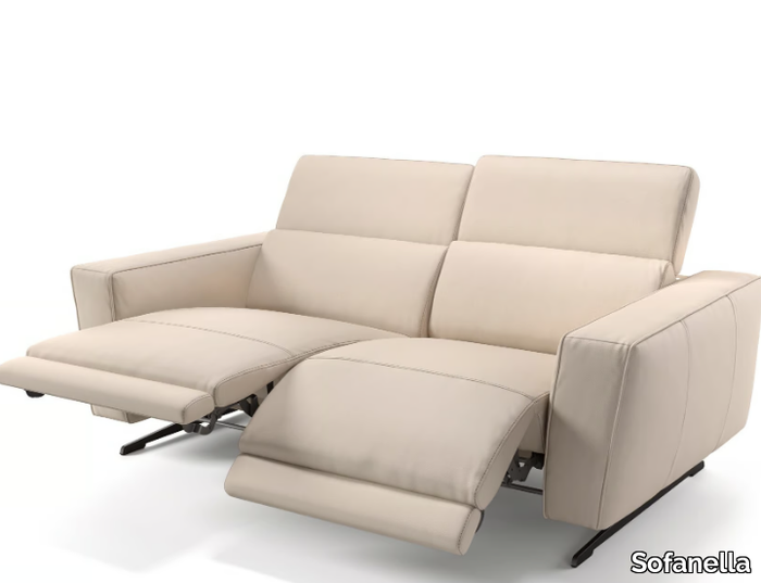 ALESSO - 2 seater sled base leather sofa _ Sofanella