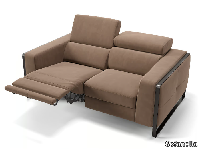 MANZANO - 2 seater sled base fabric sofa _ Sofanella