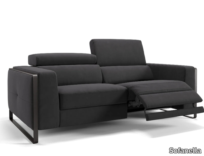 MANZANO - 3 seater sled base fabric sofa _ Sofanella