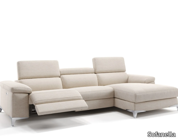 VENOSA - Fabric sofa with chaise longue _ Sofanella