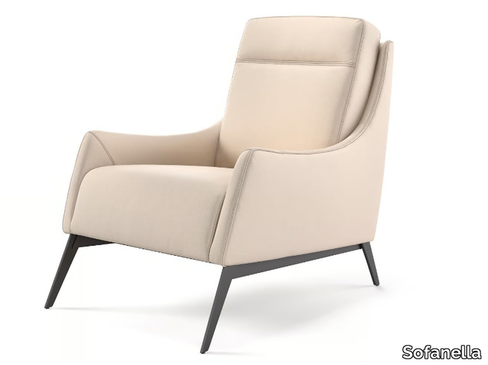 PIANA - Leather armchair with armrests _ Sofanella