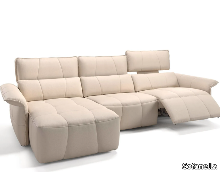 ADRIA - Leather sofa with chaise longue _ Sofanella