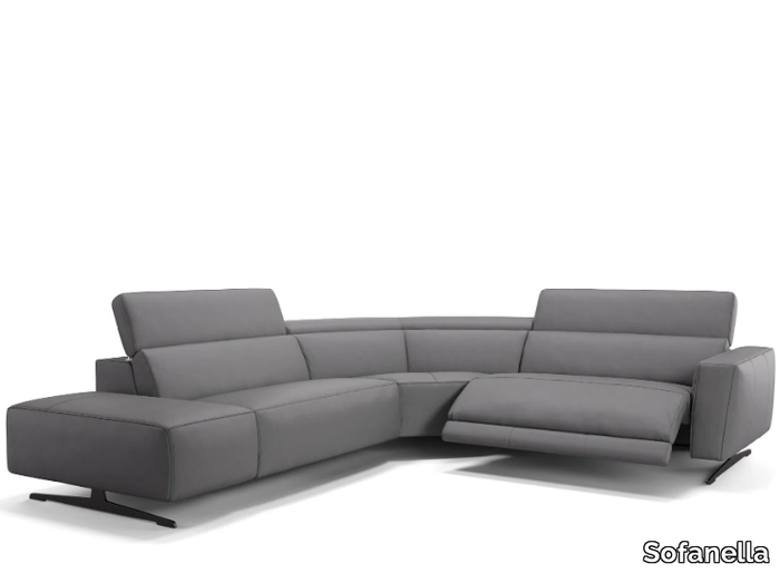 ALESSO - Corner sled base leather sofa _ Sofanella