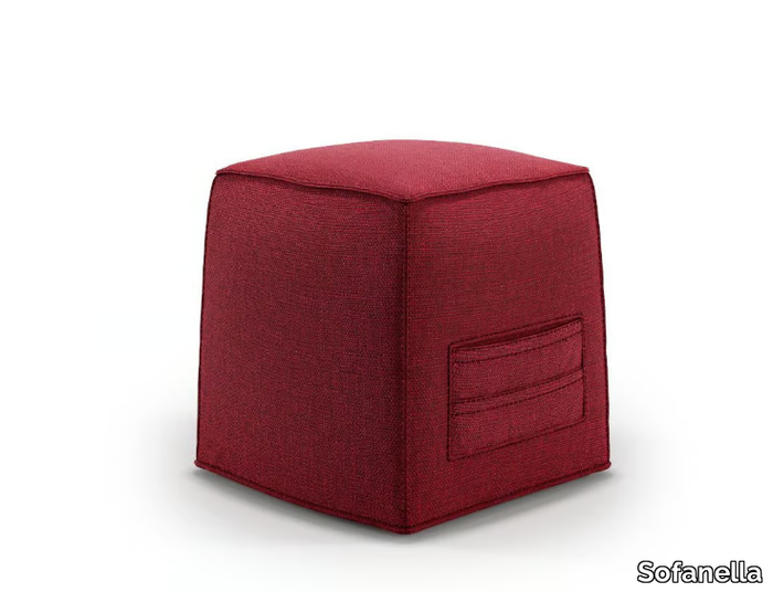 BINETTO - Upholstered square fabric pouf _ Sofanella