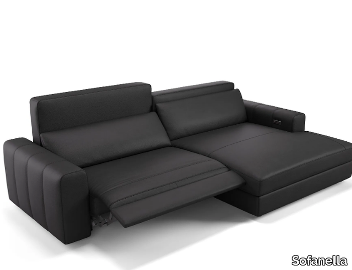 CAPRI - Leather sofa with chaise longue _ Sofanella