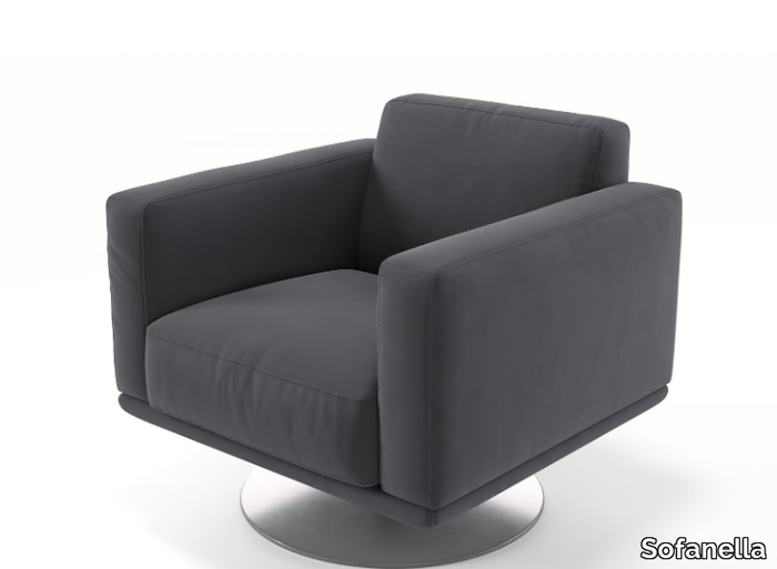 LENOLA - Swivel fabric armchair with armrests _ Sofanella