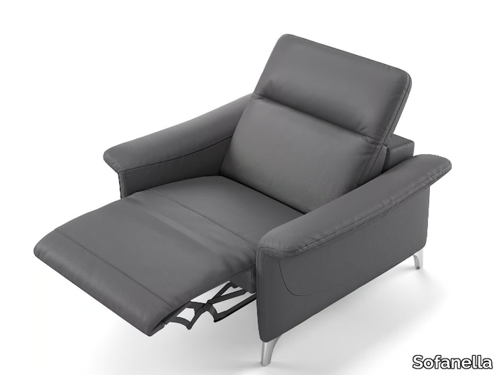 SAMANA - Leather armchair with armrests _ Sofanella