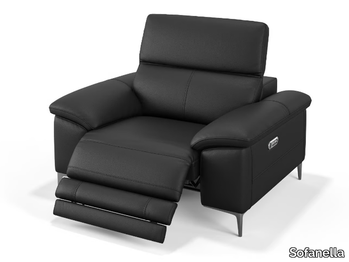 SIENA - Leather armchair with armrests _ Sofanella