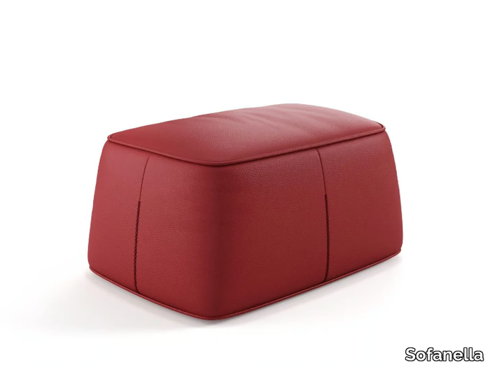 MONTEFINO - Upholstered rectangular leather pouf _ Sofanella