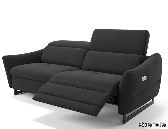 MODENA - 3 seater sled base fabric sofa _ Sofanella