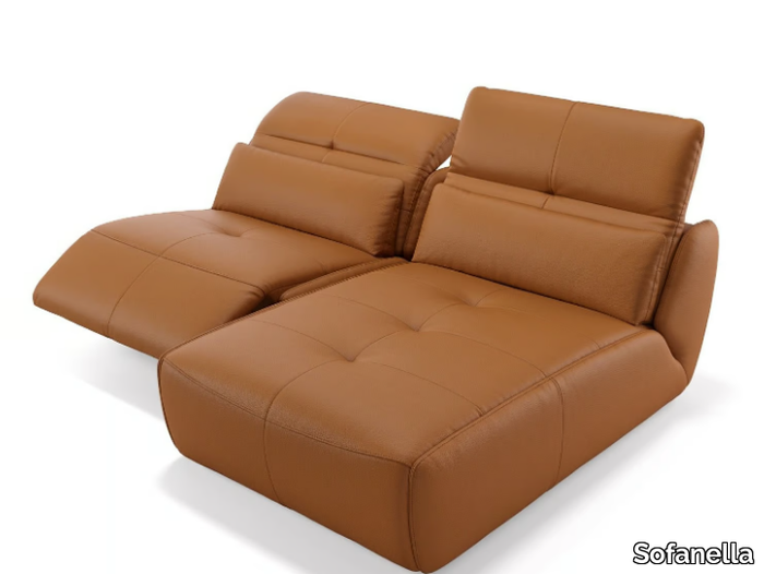 MODICA - Leather sofa with chaise longue _ Sofanella