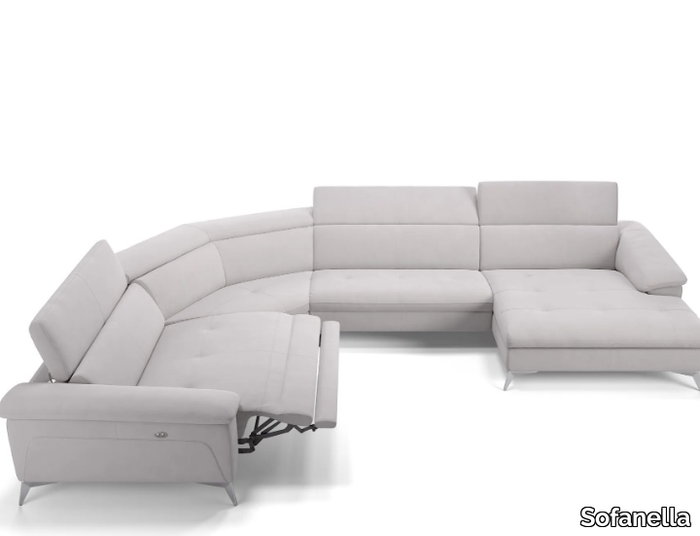 STELLA - Fabric sofa with chaise longue _ Sofanella