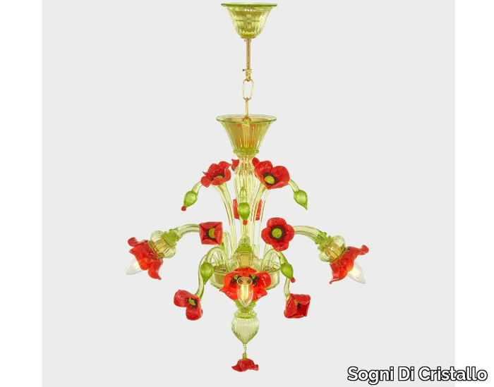 VAN GOGH PAPAVERI - Murano glass chandelier _ Sogni Di Cristallo