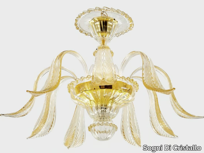 AFRODITE WITH LEAVES - Murano glass ceiling lamp _ Sogni Di Cristallo
