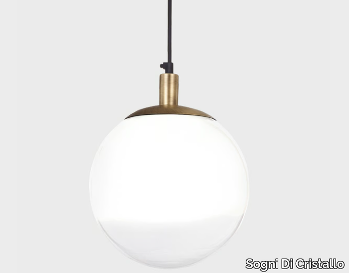 BALL #010 - Handmade blown glass pendant lamp _ Sogni Di Cristallo