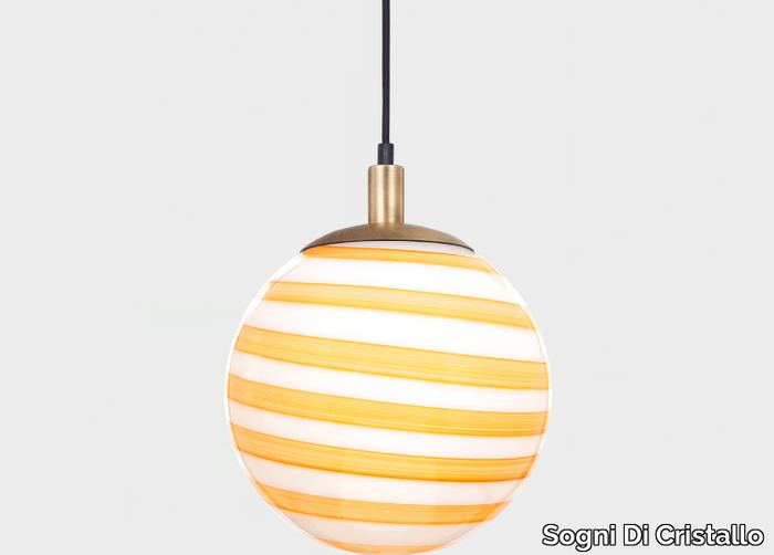 BALL #014 - Handmade blown glass pendant lamp _ Sogni Di Cristallo