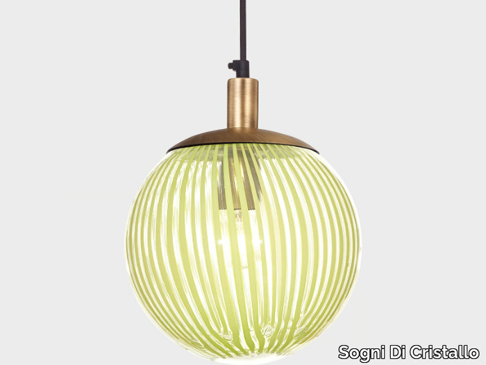 BALL #024 - Handmade blown glass pendant lamp _ Sogni Di Cristallo