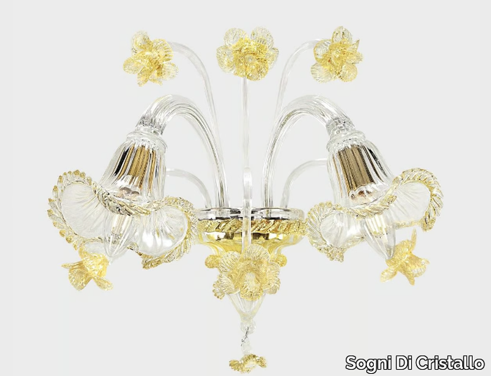 EURIDICE D'ORO - Handmade Murano glass wall lamp _ Sogni Di Cristallo