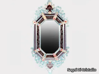 PRINCIPE - Octagonal framed wall-mounted Murano glass mirror _ Sogni Di Cristallo