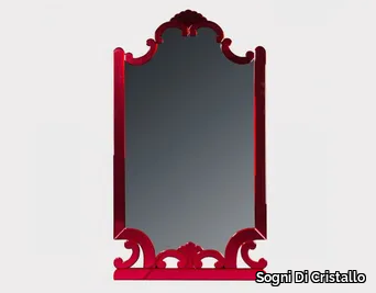 RUBINO - Framed wall-mounted Murano glass mirror _ Sogni Di Cristallo