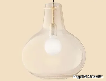 ONION #1 - Handmade blown glass pendant lamp _ Sogni Di Cristallo